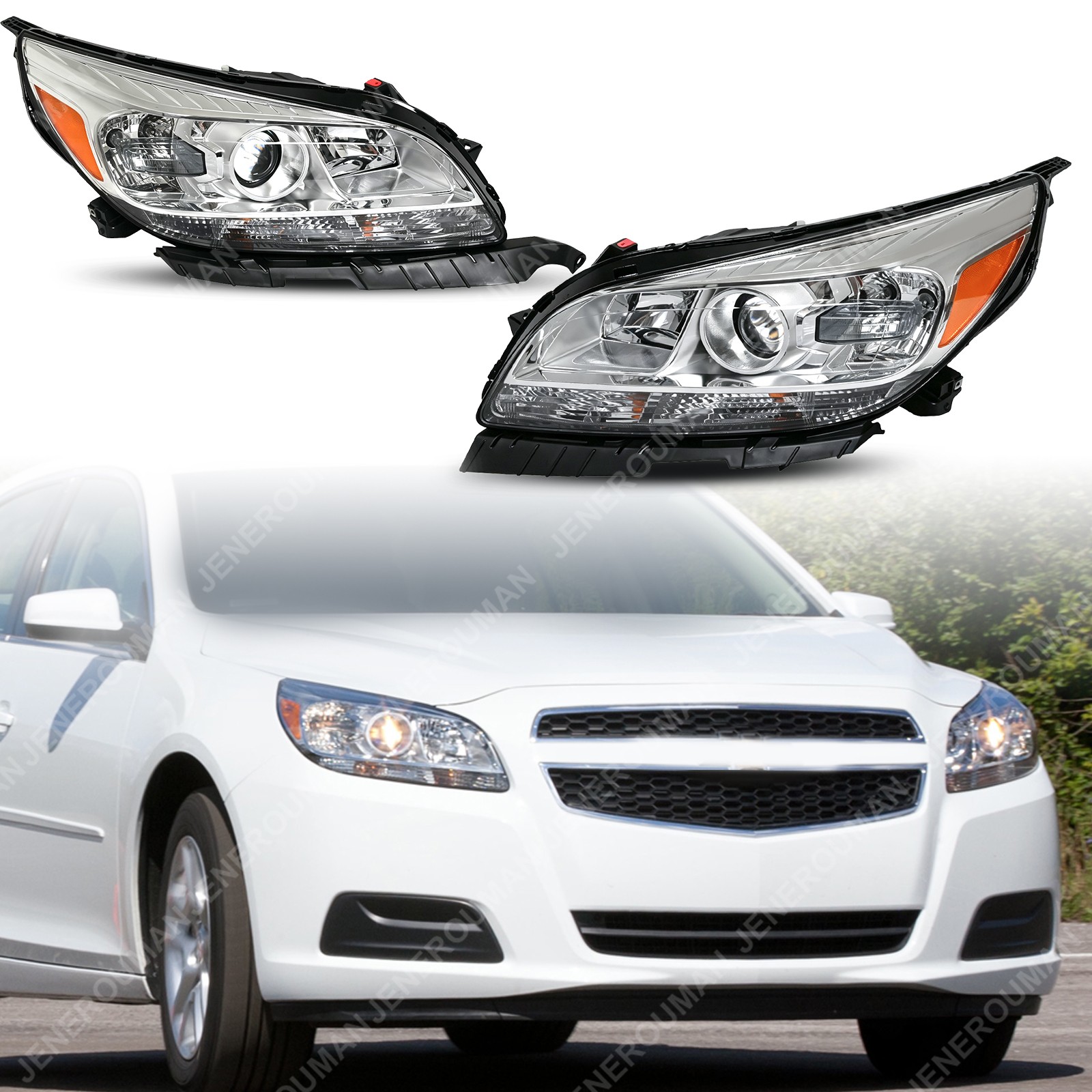 Projector Halogen Headlight W/ Bulb Head Lamp Fit For 2013-2015 Chevrolet Malibu