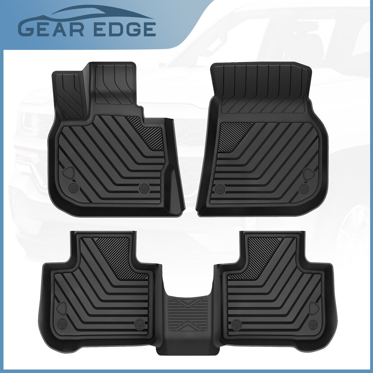 All Weather Floor Mats For 2018-2023 BMW X3 Waterproof TPE Car 3D Molded Liners