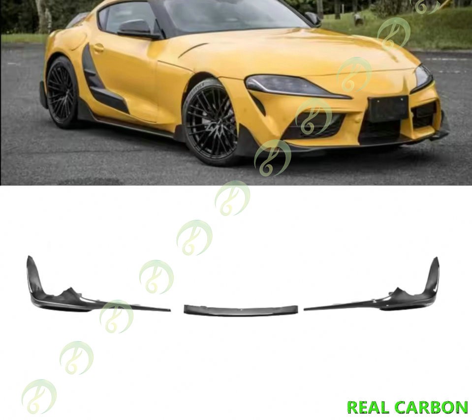 3PCS Real Carbon Fiber Front Bumper Lip Splitter For 2020-2026 25 Supra A90 A91