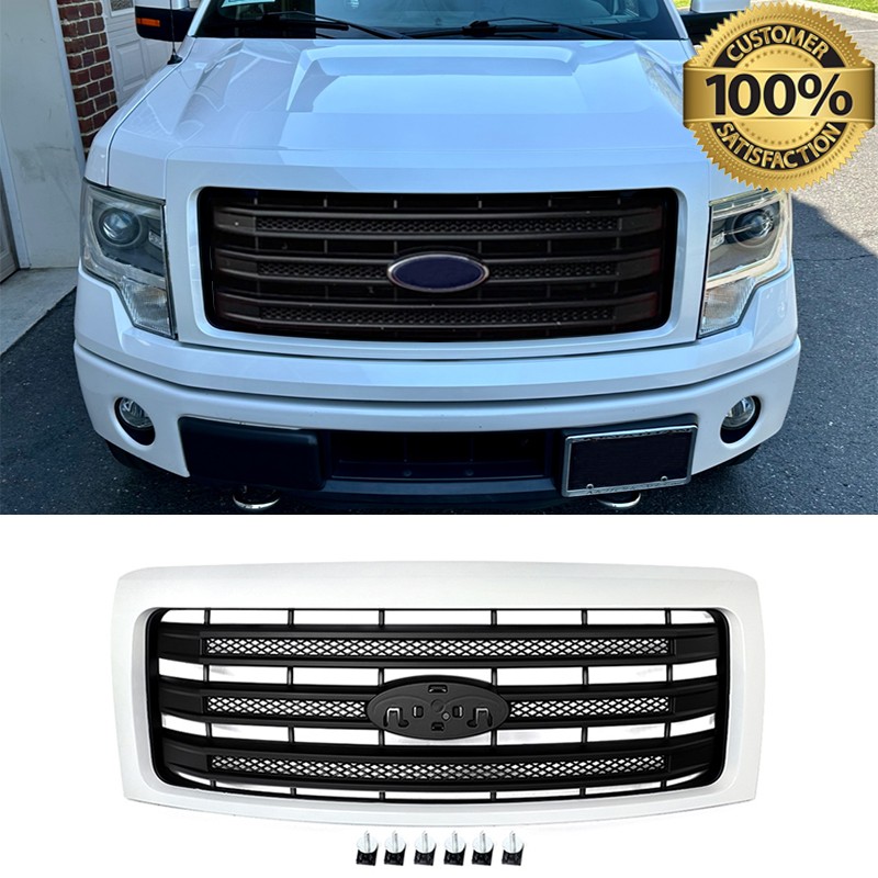 Oxford White Front Bumper Grille New For 2009-2013 2014 Ford F150 F-150 Limited