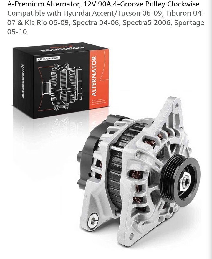 A-Premium Alternator, 12V 90A 4-Groove Pulley Clockwise