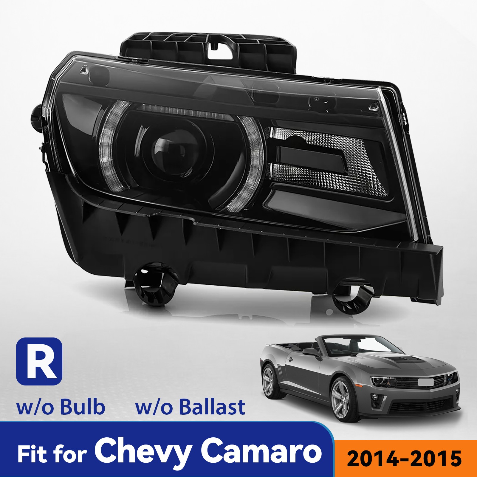 For 2014-2015 Chevy Camaro HID/Xenon Headlight W/ LED DRL w/o Ballast Passenger