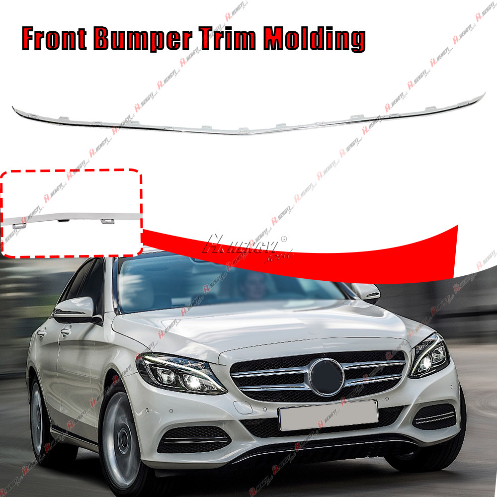 Front Bumper Trim Molding For 2015-2018 Mercedes Benz C300 Chrome Sedan Coupe