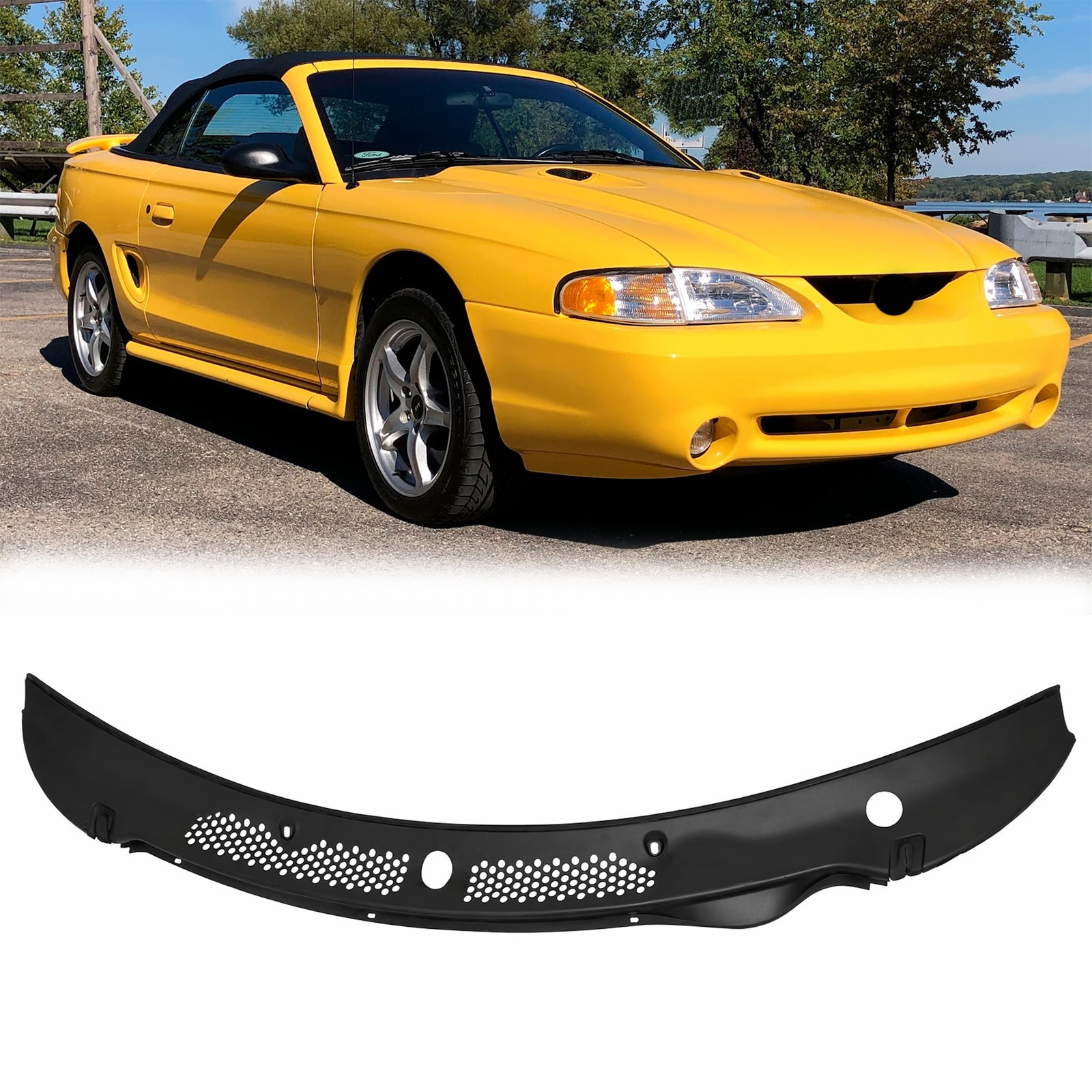 For 1994-1998 Ford Mustang & Cobra Cowl Vent Windshield Wiper Grille Cover Panel