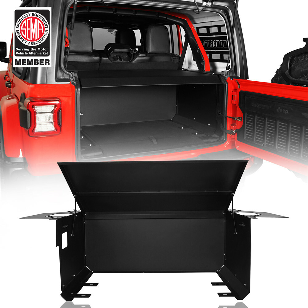 Security Deck Enclosure Metal Cargo Cover Fit Jeep Wrangler JL 2018-2023 4Door