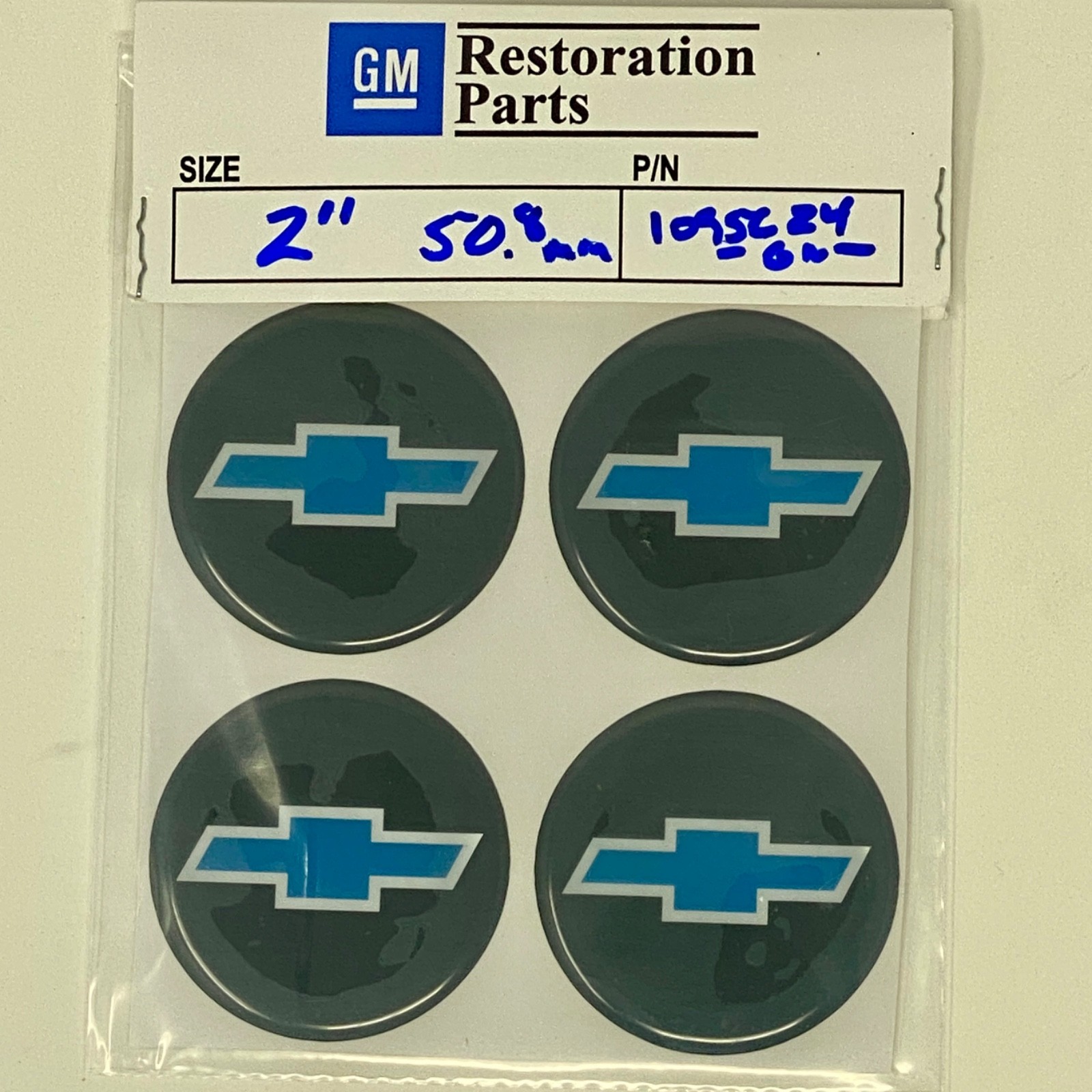 Chevrolet Blue Bowtie  Center Wheel Emblem 2” Round Vinyl set 4 Chevy Bowtie
