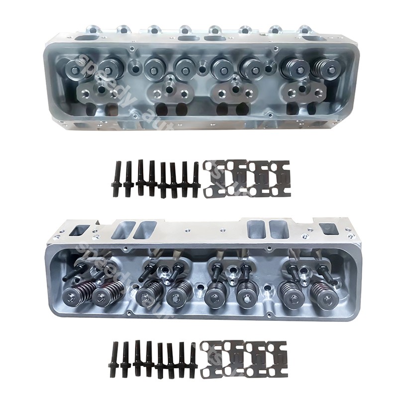 Complete Aluminum Cylinder Heads For SBC Chevy 350 190cc 64cc 2.02/1.60 Straight