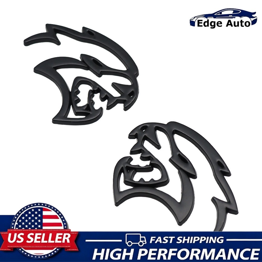 2x Universal Metal Devil Cat Hellcat Fender Side Emblems Badges Decals All Black 2x Universal Metal Devil Cat Hellcat Fender Side Emblems Badges Decals All Black