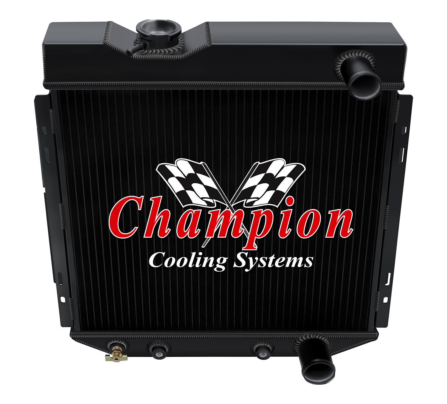 RN Champion 3 Row Black Finish Radiator for 1964 - 1966 Ford Mustang #CC259B-BLK