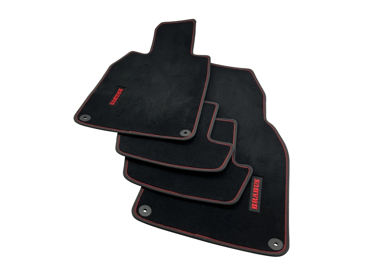 OEM Velour Floor Mats Black Red Brabus Porsche 911 992 Premium Carpet Fabric