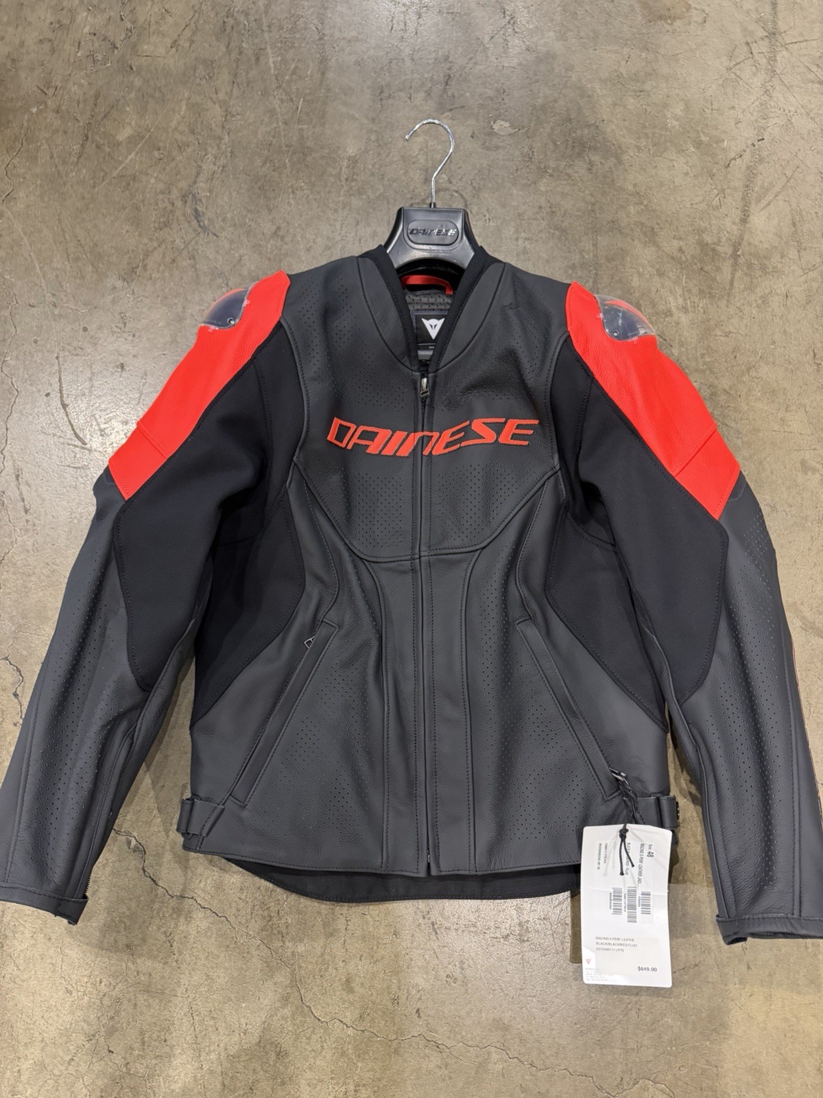 Dainese Racing 5 Men’s Perferated Leather Motorcycle Jacket - Size 48