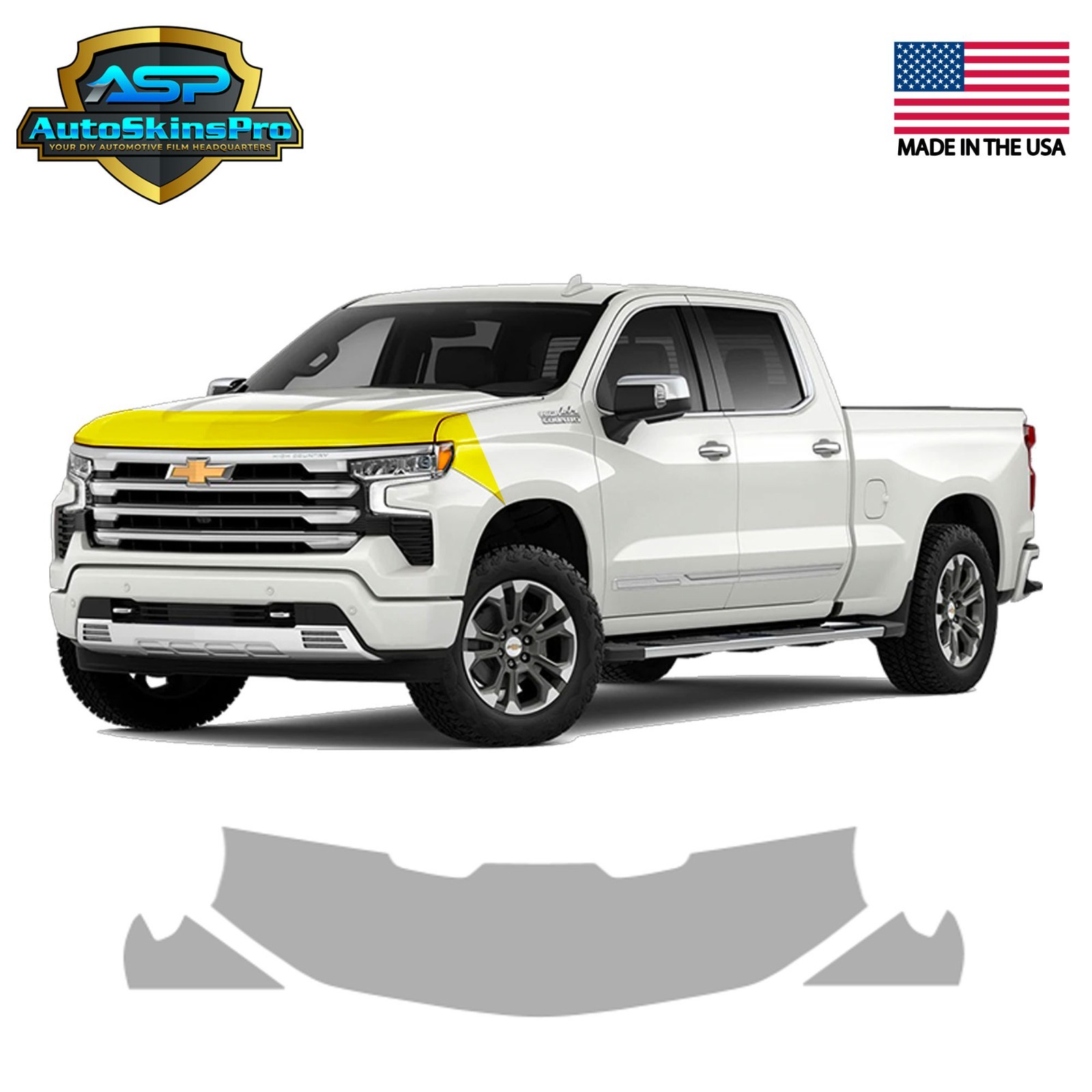 Precut Paint Protection Film (PPF) for 22-25 Chevrolet Silverado Hood & Fenders Precut Paint Protection Film (PPF) for 22-25 Chevrolet Silverado Hood & Fenders