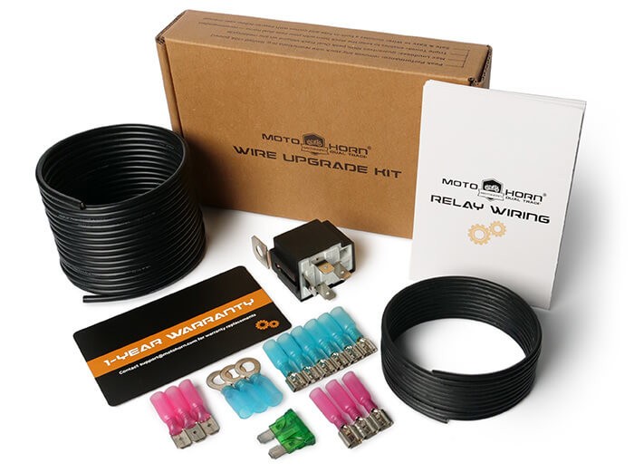 MotoHorn® Dual Track Motorcycle Upgrade Relay Kit – Genuine 12V Horn Upgrade DTR