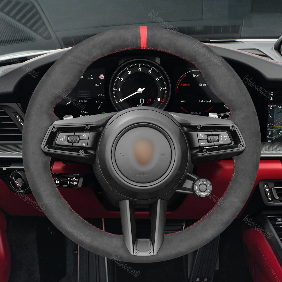 Steering Wheel Cover Wrap for Porsche 911 992 Macan Panamera Taycan 2019-2023 E