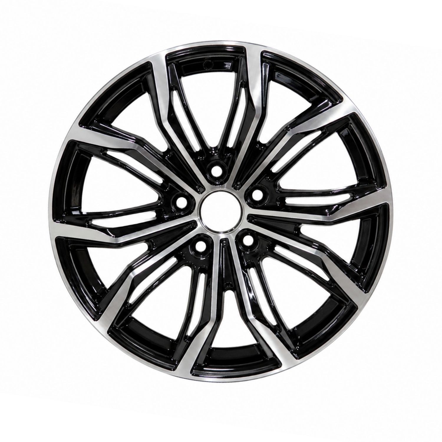 One 16 Inch Black Machined Alloy Wheel for 2002-2011 Audi A6 Quattro 5x112 I404