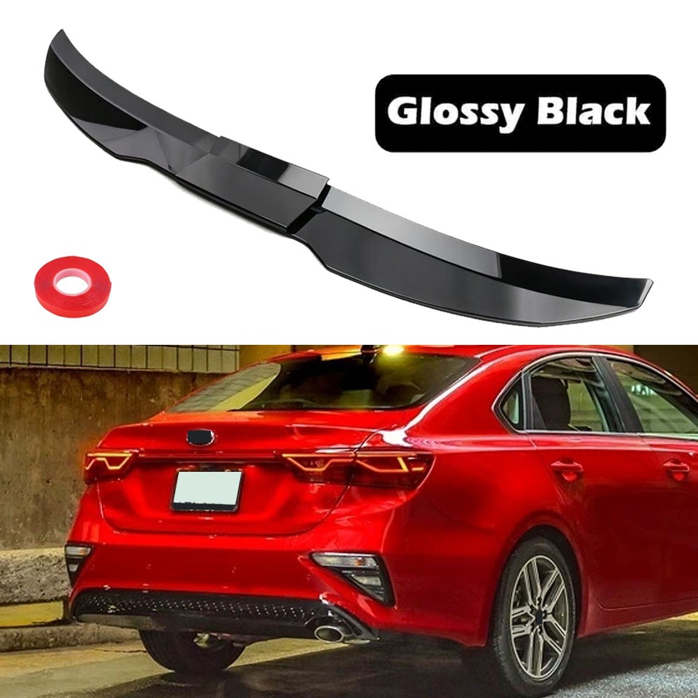 For Kia Forte 2010-2024 Glossy Black Rear Trunk Lip Spoiler Wing Body Kit
