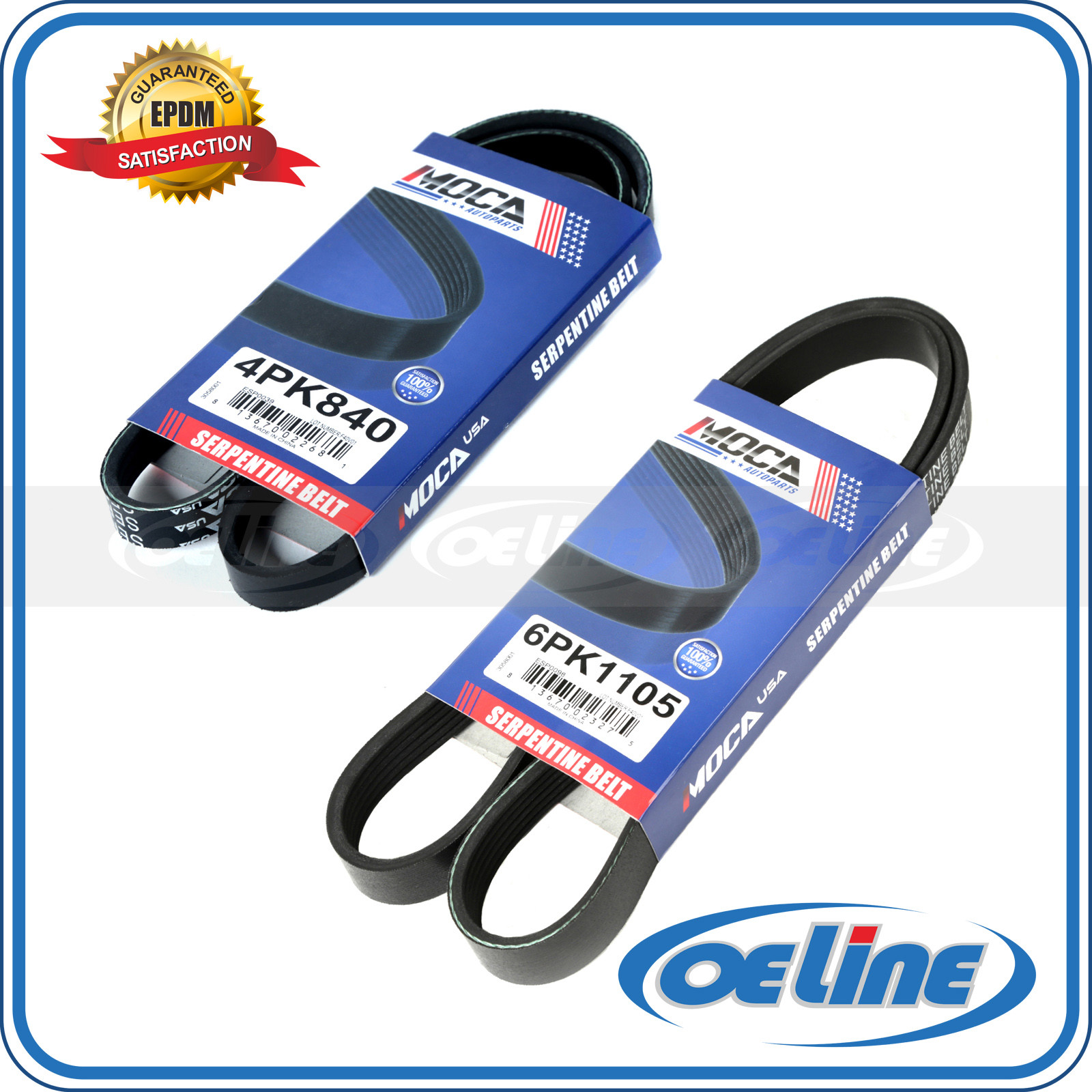 EPDM Fits Nissan Sentra 2000-2006 1.8LAlter​nator-A/C-PS-WP Drive Belt Set 2 pcs