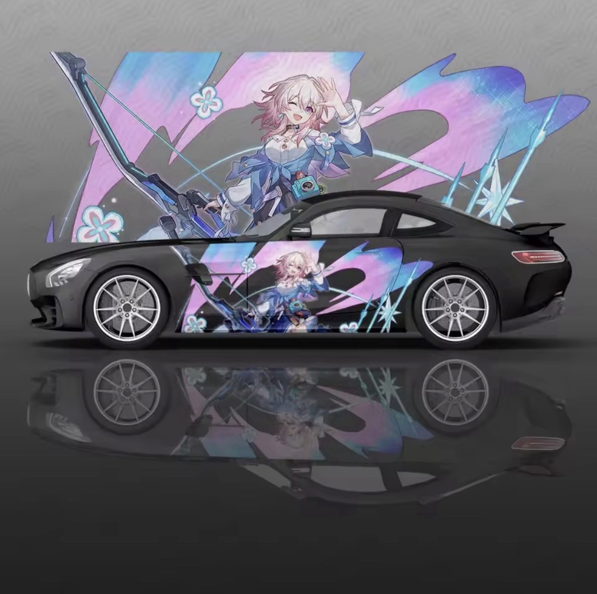 Itasha Custom Car Decals; Anime Inspired Car Decals; Itasha Side Decal,Both Side