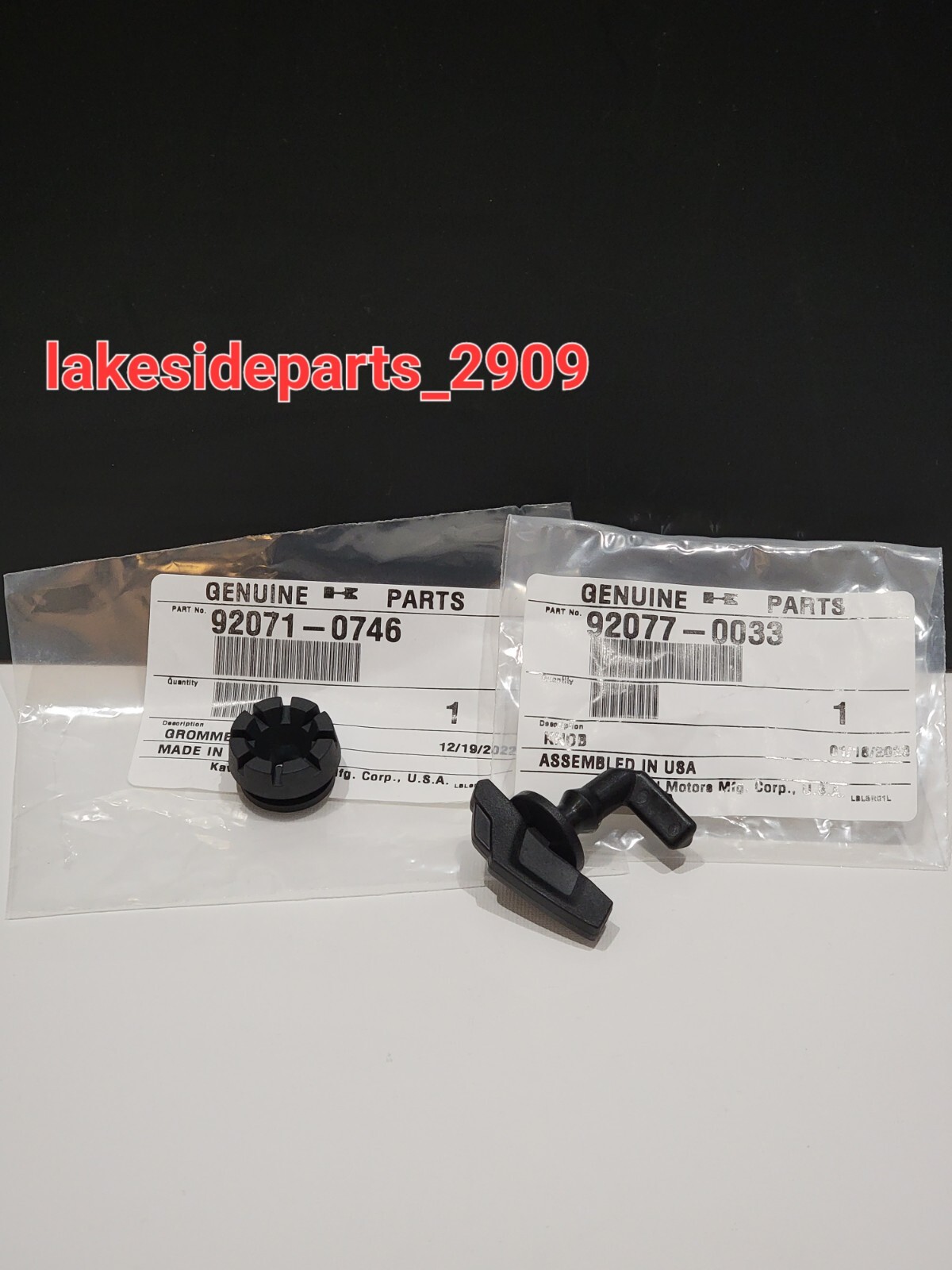 OEM KAWASAKI TERYX 800 KRX 1000 MULE SX 610 HOOD LATCH KNOB / GROMMET 92077-0033