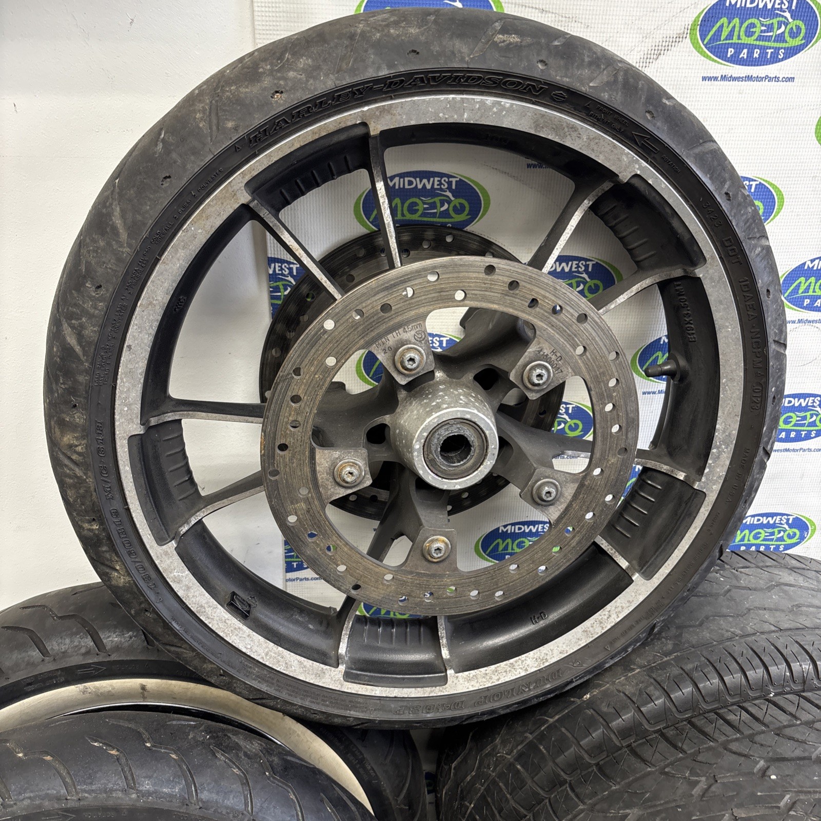 Harley 43300027 Enforcer Front Wheel 19x3.5 ABS Rotors Street Road Glide OEM
