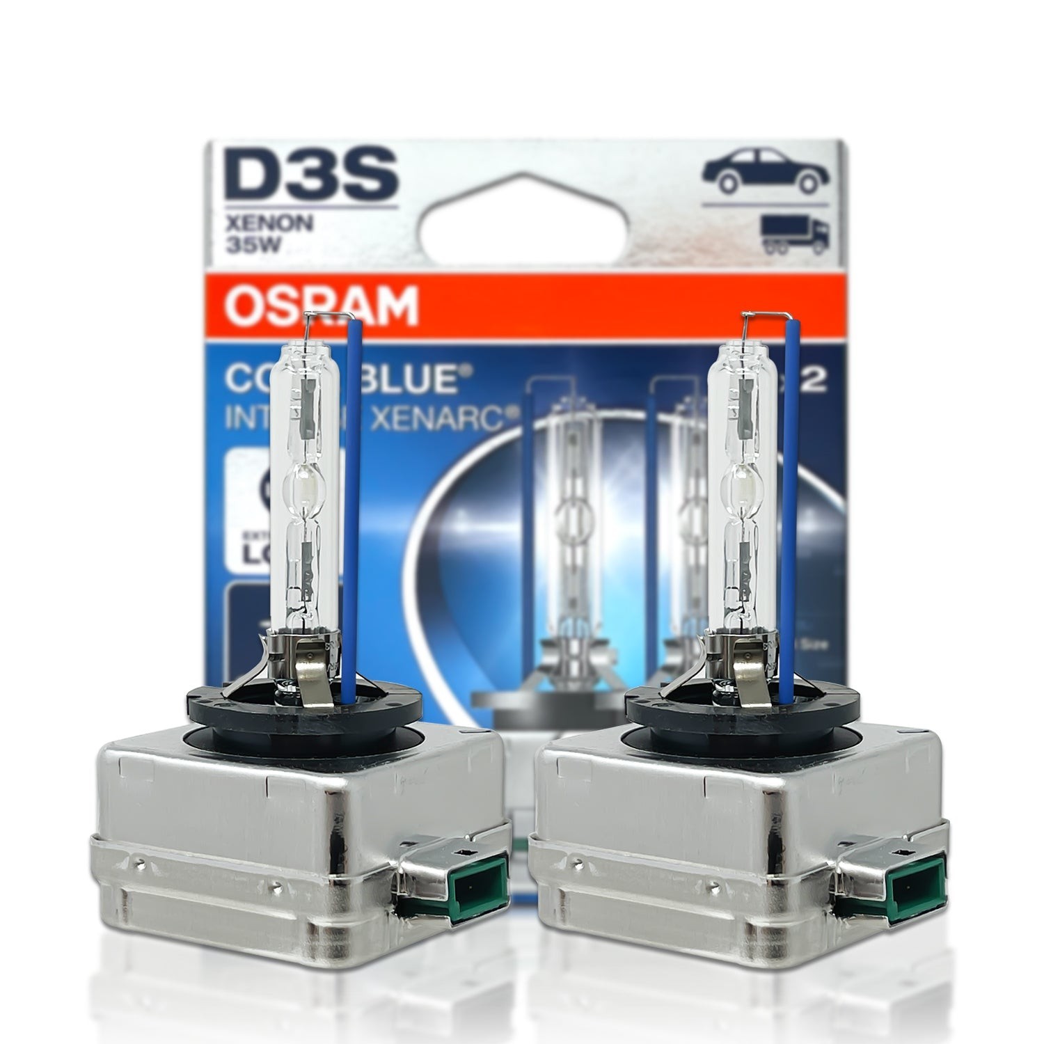 D3S Osram Cool Blue Intense Next Gen HID Xenon Headlight Bulbs 6K 66340CBN-2HB