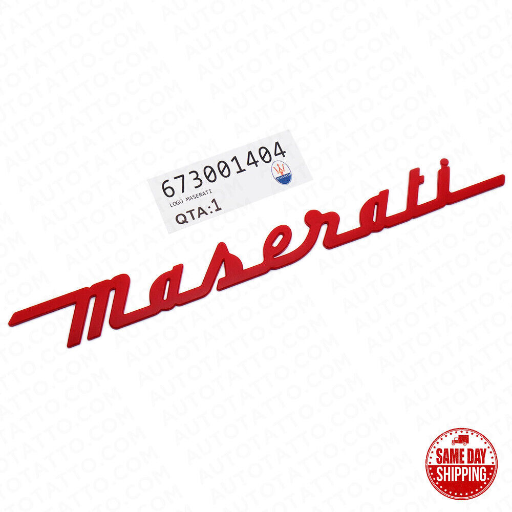 For Maserati Trunk Lid Letter Nameplate Logo Emblem Badges Sport OEM Red