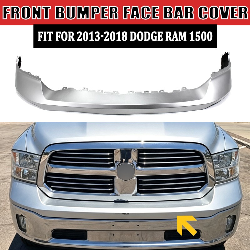 1PCS Bright Silver Front Upper Bumper Face Bar For 2013-2018 RAM 1500 / Classic