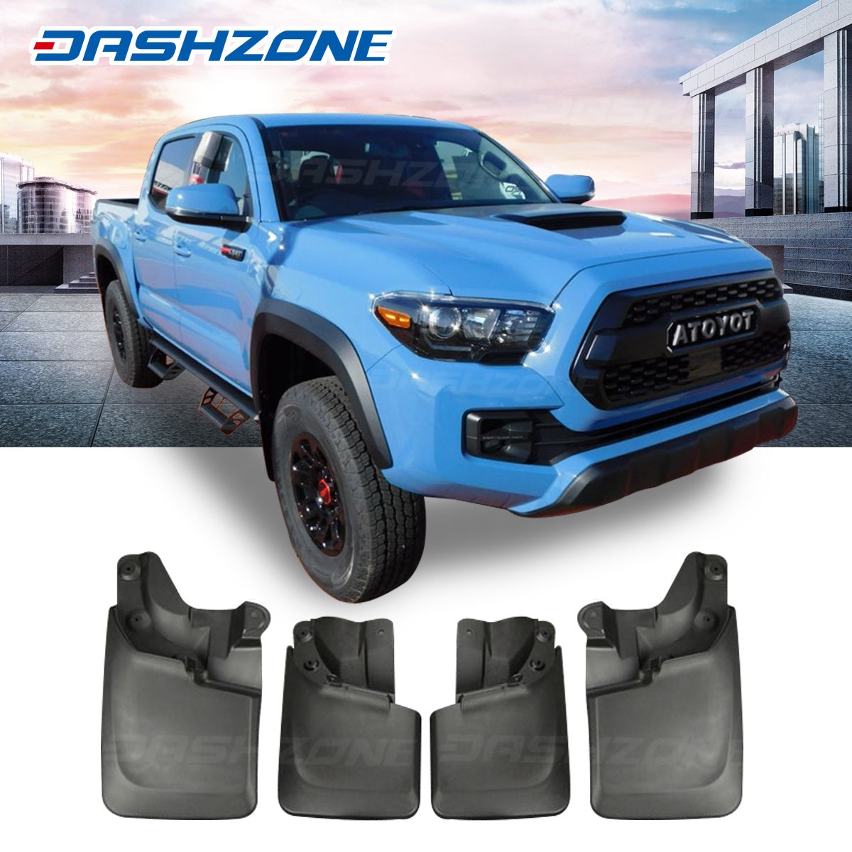 Front Rear Splash Mud Flap Guard Fit 2016-23 Toyota Tacoma With OE Fender Flare