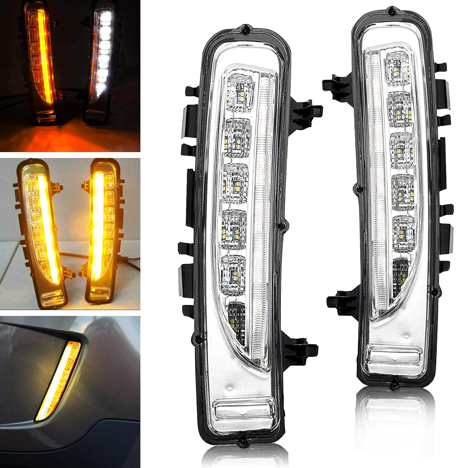 LED Daytime Light For Ford Edge SUV Fog Lamp DRL 2011 2012 2013 2014 Turn Signal