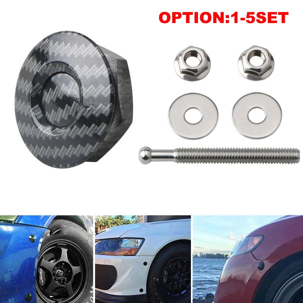 2-20x Quick Push Button Release Hood Bonnet Pins Lock Clip Car Bumper Latch Kit