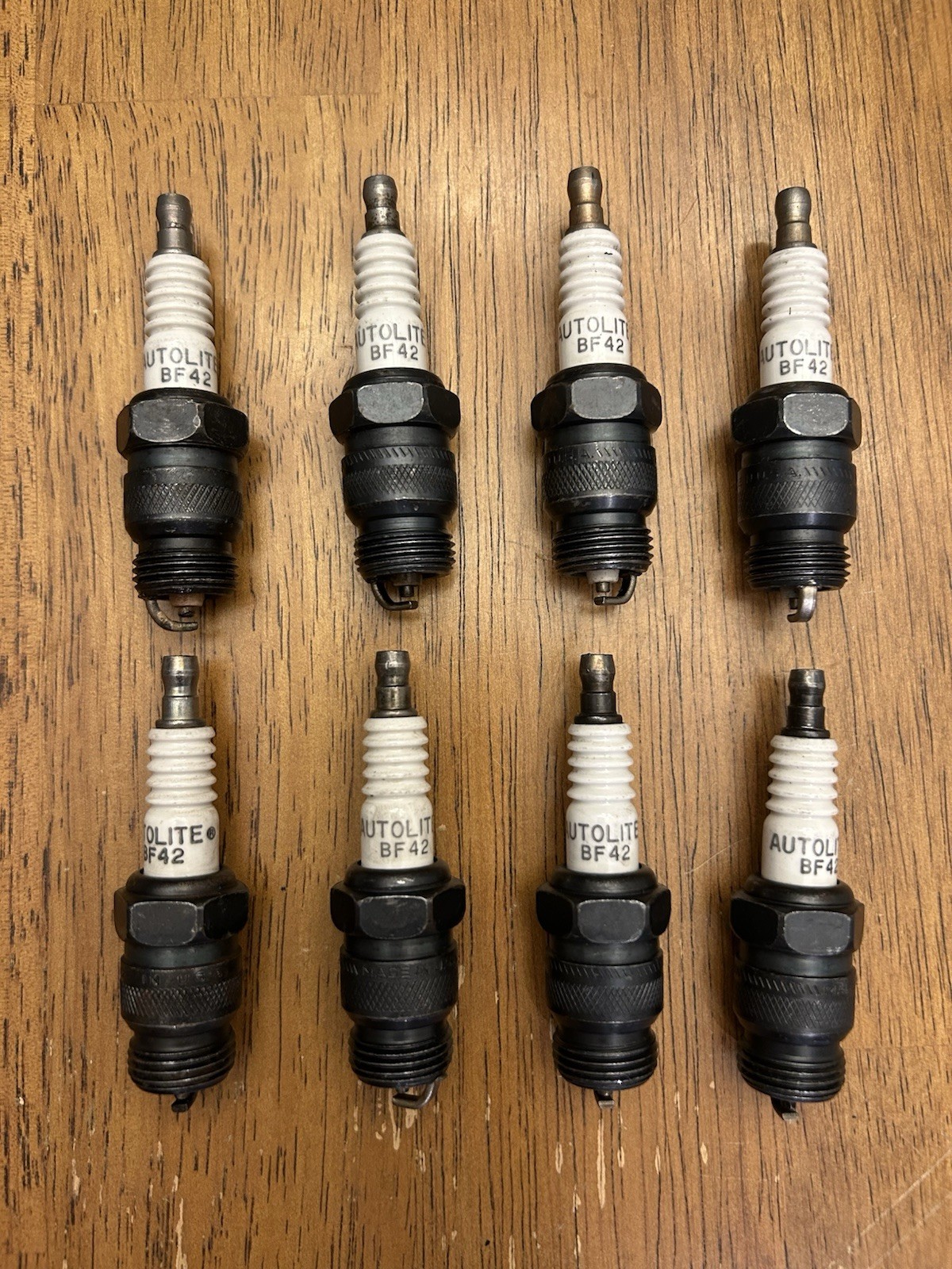 8 Used Ford Autolite BF-42  BF42 Spark Plugs ..‘STAR LOGO’ Spark Plugs