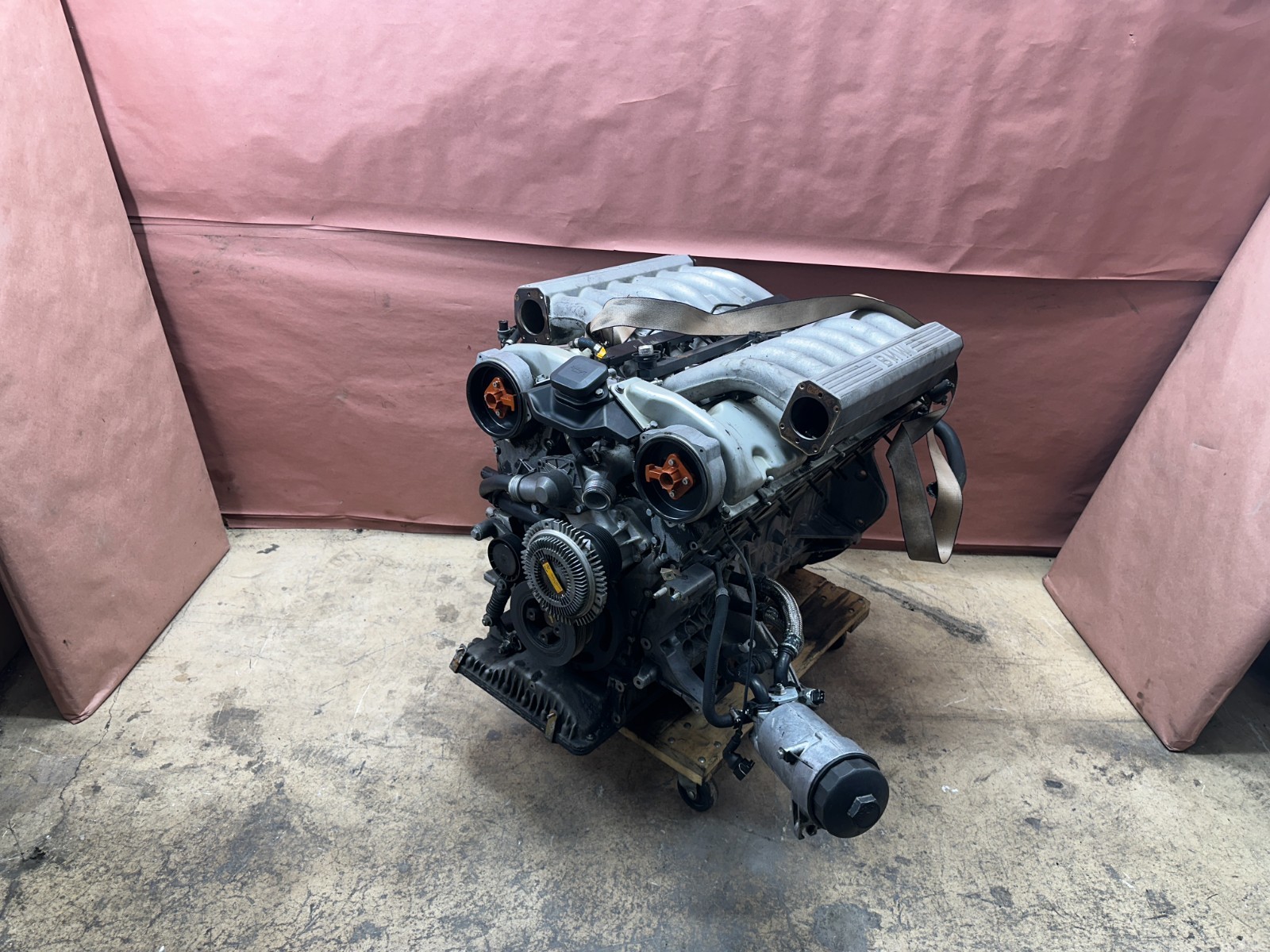 BMW E38 750IL V12 5.4L M73 Engine Motor Assembly OEM 140K Miles Tested C Video