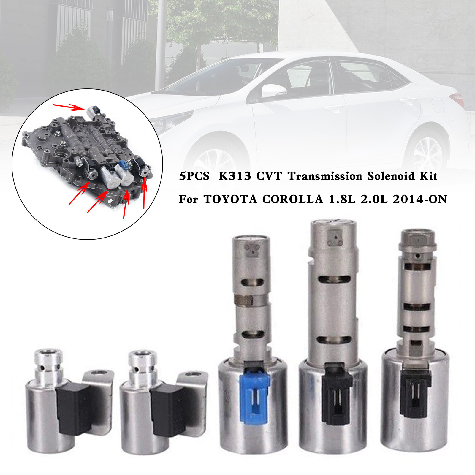 5PCS K313 CVT Transmission Solenoid Kit For TOYOTA COROLLA 1.8L 2.0L 2014-ON US