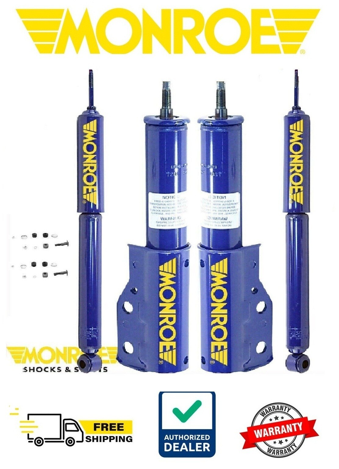 2 Front Strut & 2 Rear Monro-Matic Shock For 82-92 Chevy Camaro Pontiac Firebird 2 Front Strut & 2 Rear Monro-Matic Shock For 82-92 Chevy Camaro Pontiac Firebird