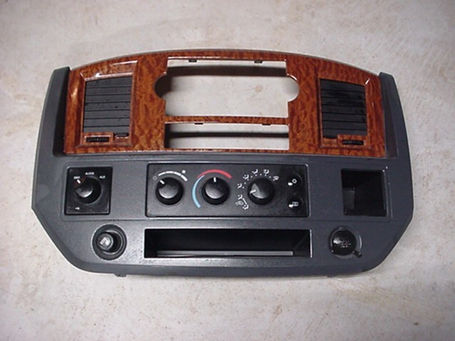 2006-2008 Dodge Ram 1500, 2500 Radio Climate Dash Bezel Trim Woodgrain W/ vents