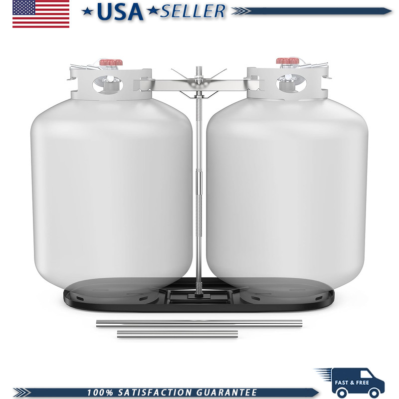 Dual Propane Tank Rack RV/Trailer Frames, 20/30/40lb, Two 20-40lb Tanks, Powder-