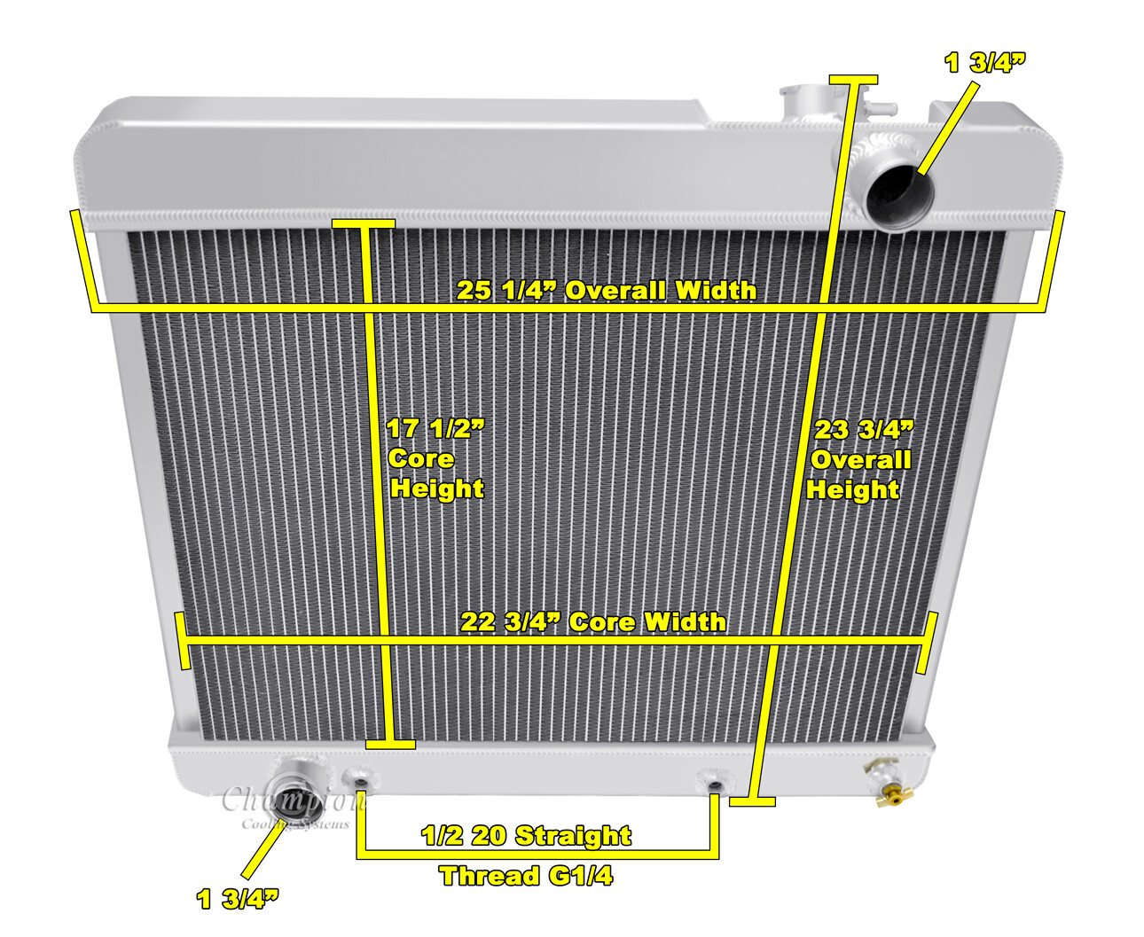 Jamn Champion 2 Row All Aluminum Radiator for 1960 1961 1962 1963 1964 Buick