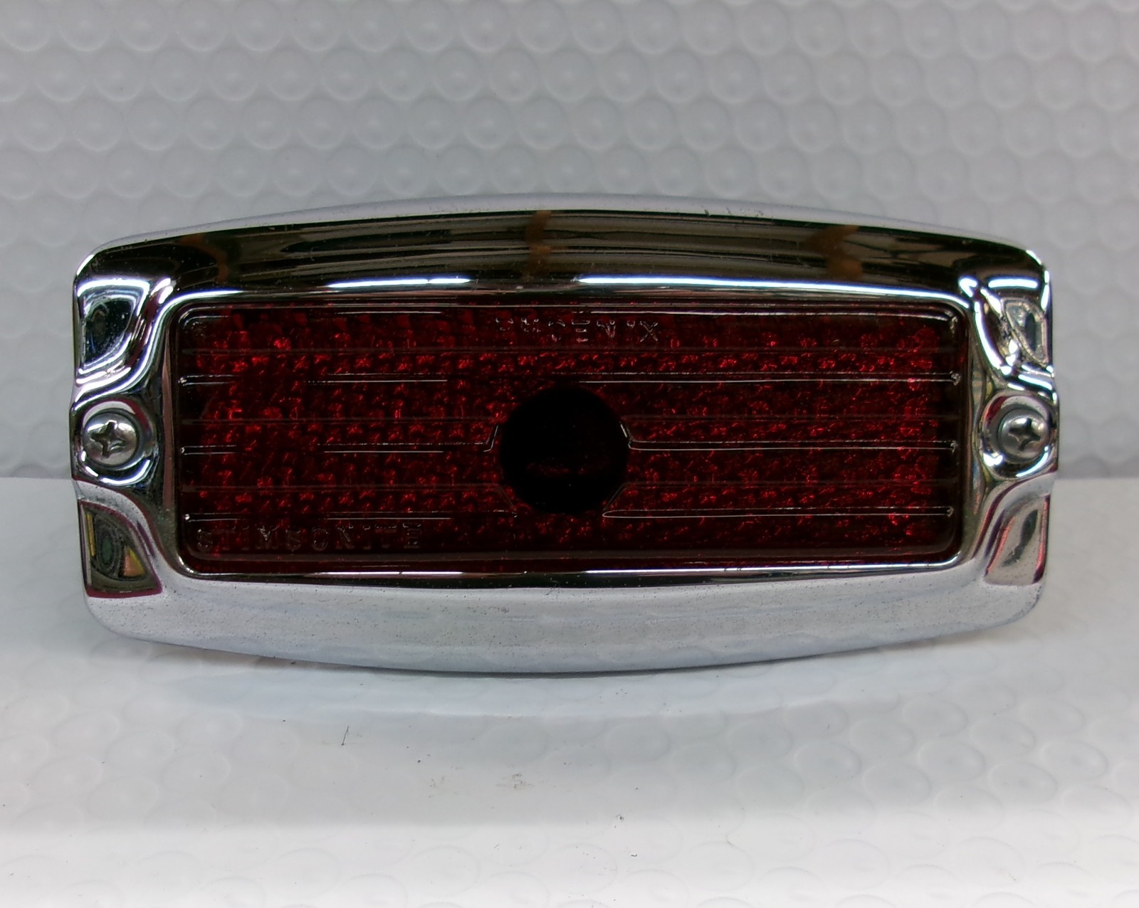 1947-48 Kaiser tail light bezel, housing, and glass lens. Used, Clean
