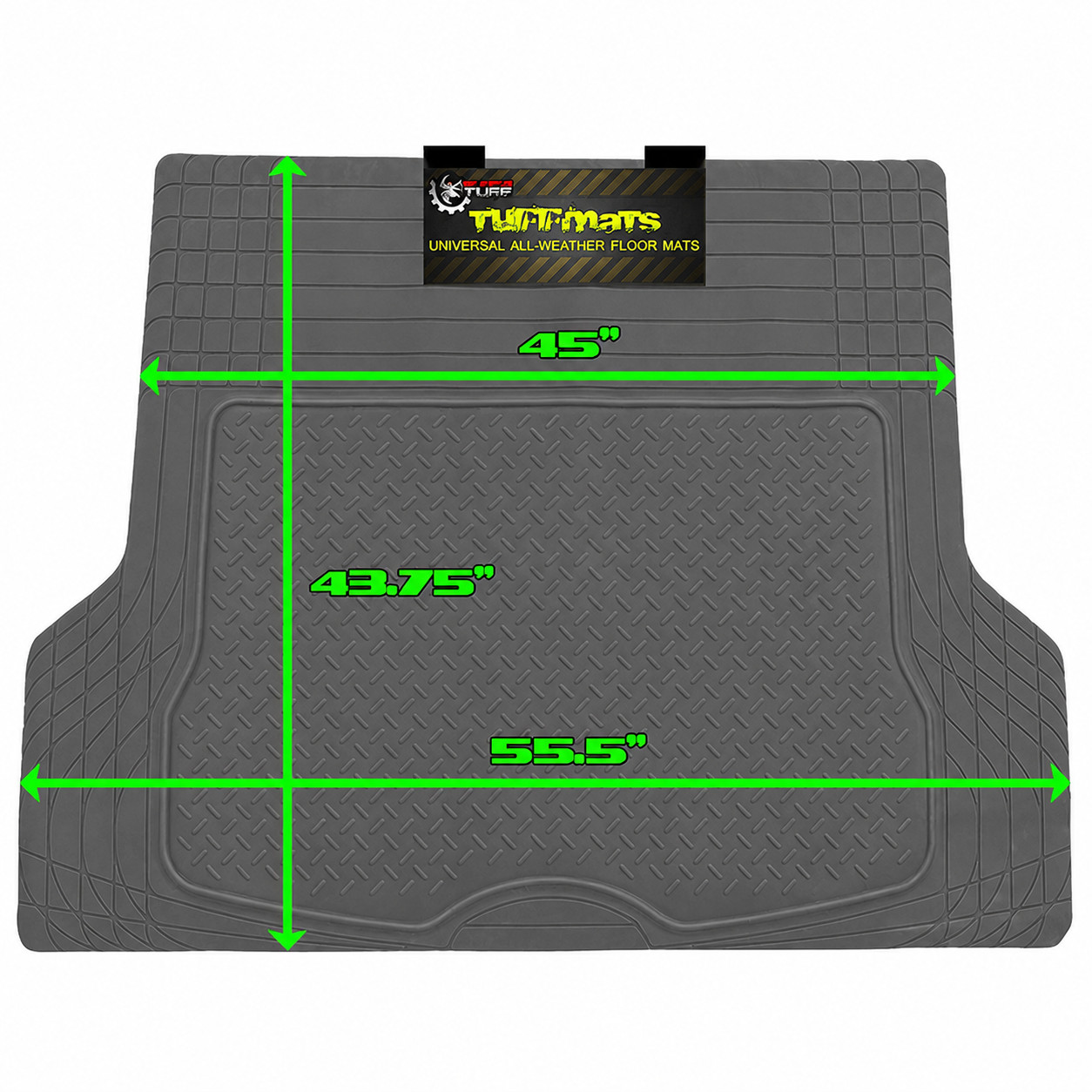 Rear Cargo Floor Mat Universal Fit Grey Trimmable Heavy Duty Waterproof Liner