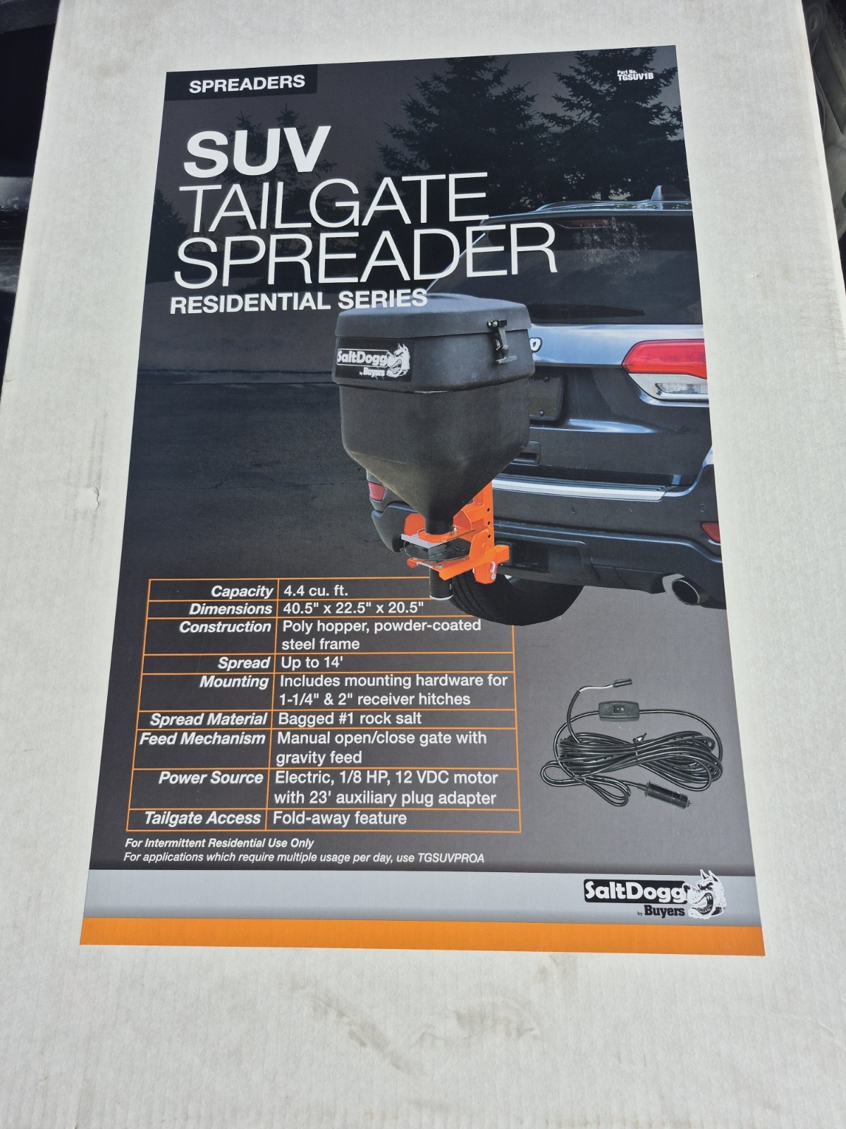 SaltDogg 4.4 Cubic Foot Manual Tailgate Spreader tgsuv1b SaltDogg 4.4 Cubic Foot Manual Tailgate Spreader tgsuv1b