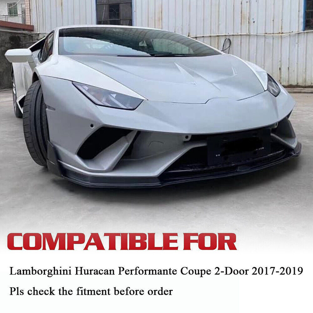 REAL CARBON Front Bumper Lip Spoiler For Lamborghini Huracan Performante 2017-19