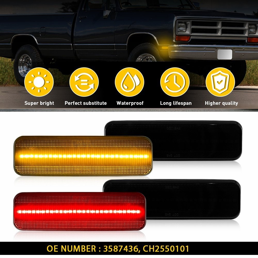 4P LED Side Marker For Plymouth Duster Valiant Barracuda Road Runner Satellite H