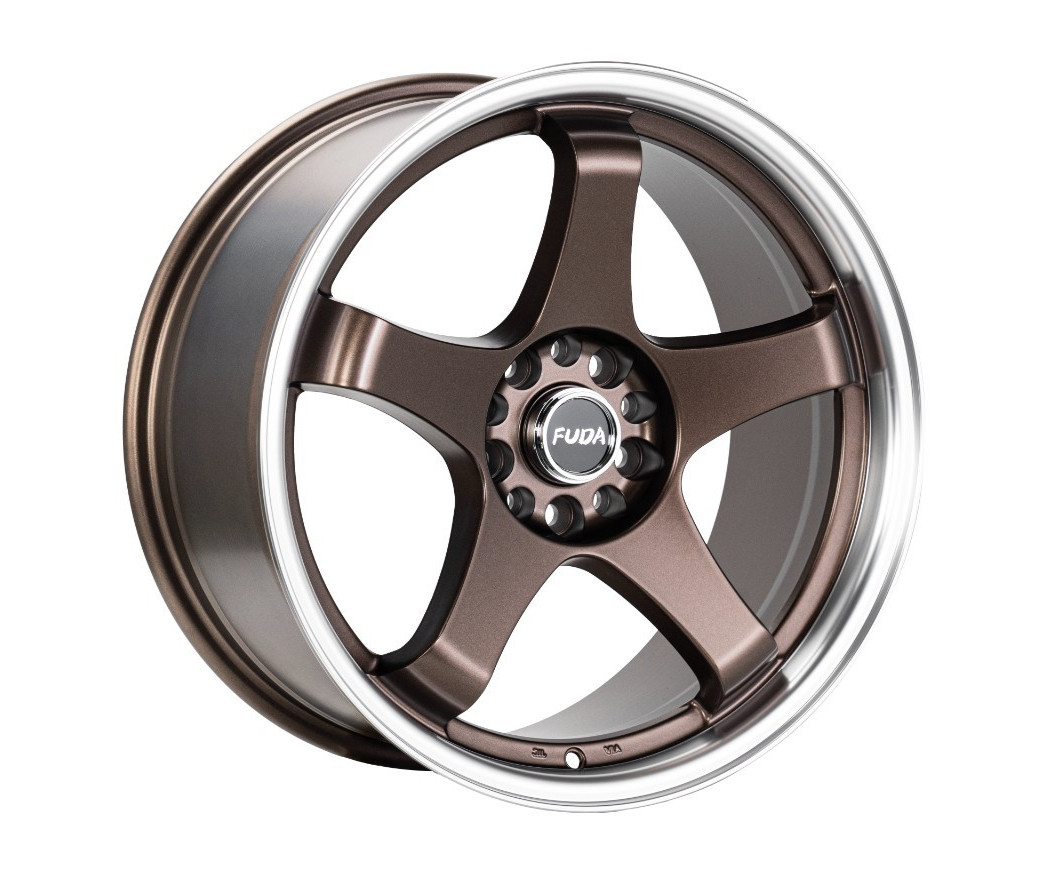 (Set-4) 18 X 8.5 Inch Bronze Machine Lip Wheels Rim 5x112 Wheel ET 30 CB 73.1