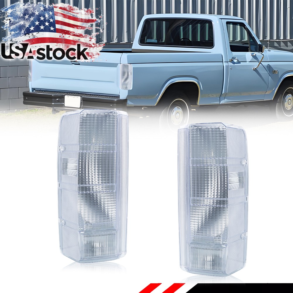 2X Clear Lens Tail Light For 1980-1986 Ford F-150 F-250 F-350 Bronco 80-83 F-100