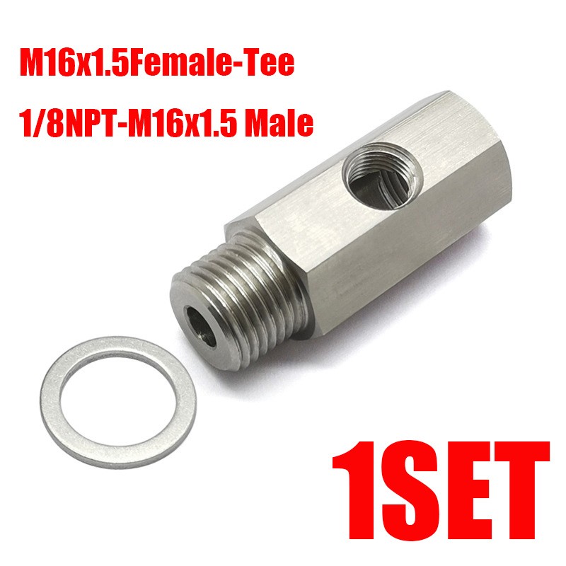 M16x1.5 Female Oil Pressure Sensor Tee 1/8NPT to M16x1.5 Male Adapter Supply Fee