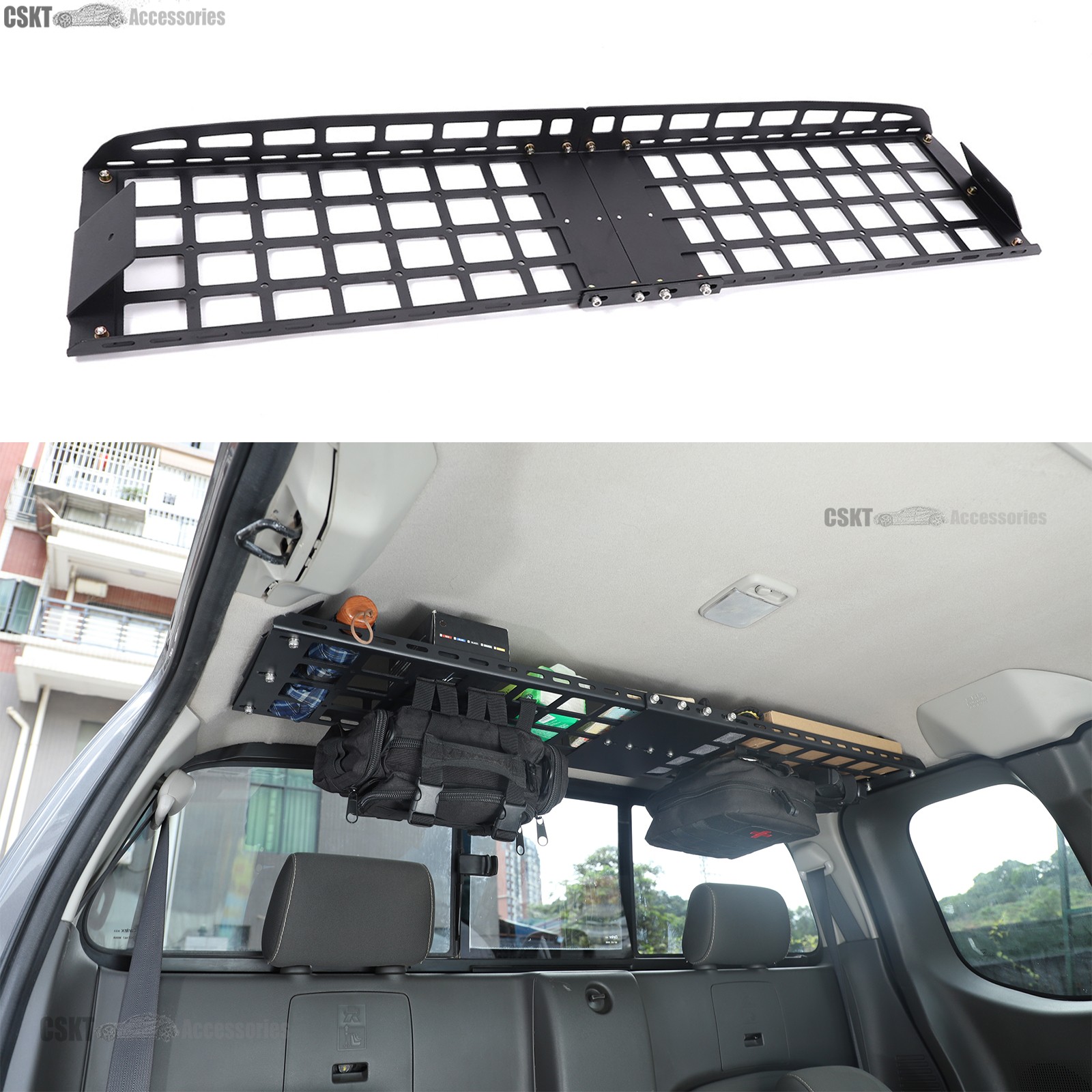 Fits 09-21 Nissan Frontier MOLLE PANEL 2nd Row Overhead Bracket Storage Shelf