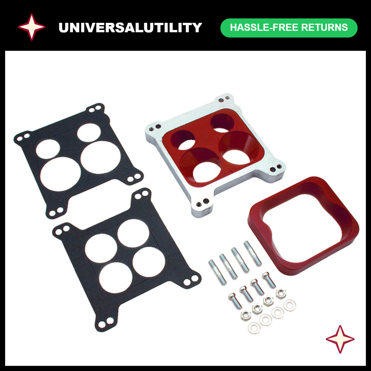 Universal 4-Barrel Carburetor Adapter for Enhanced Performance & Easy Installati
