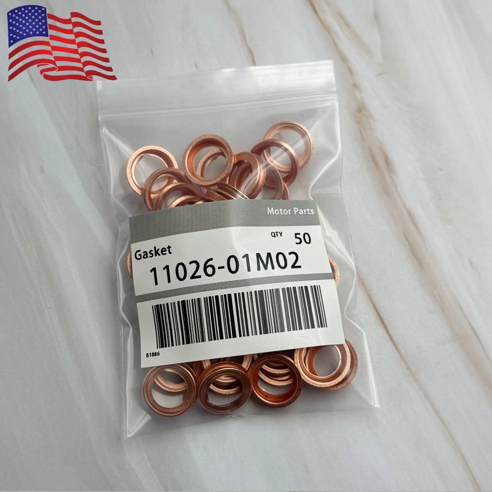 50pcs M12 Crush Washer Oil Drain Plug Gasket Set For 097-134 Nissan 11026-01M02