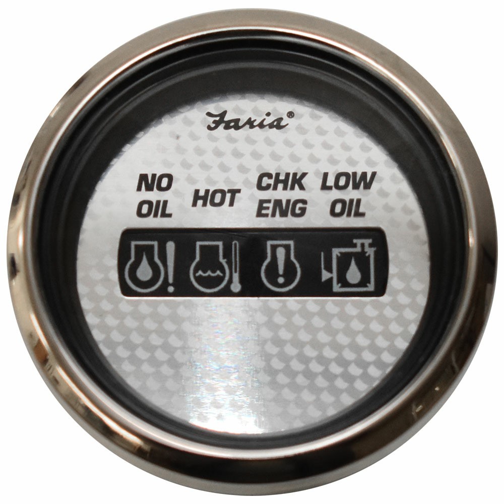 Faria Boat OMC Systems Check Gauge GP5069B | Newport Carbon 2 Inch