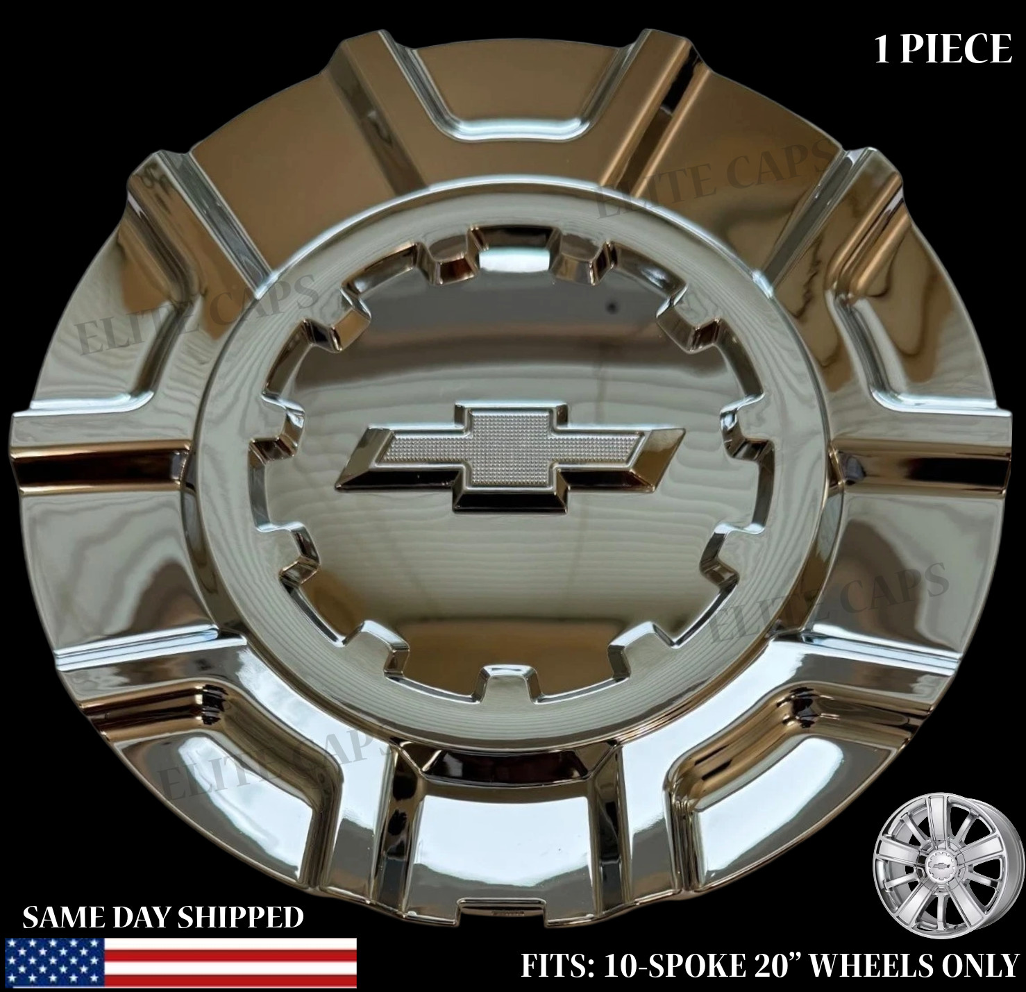 1PC Wheel Center Hub Cap 2014-2018 Chevrolet Silverado High Country  20'' Chrome